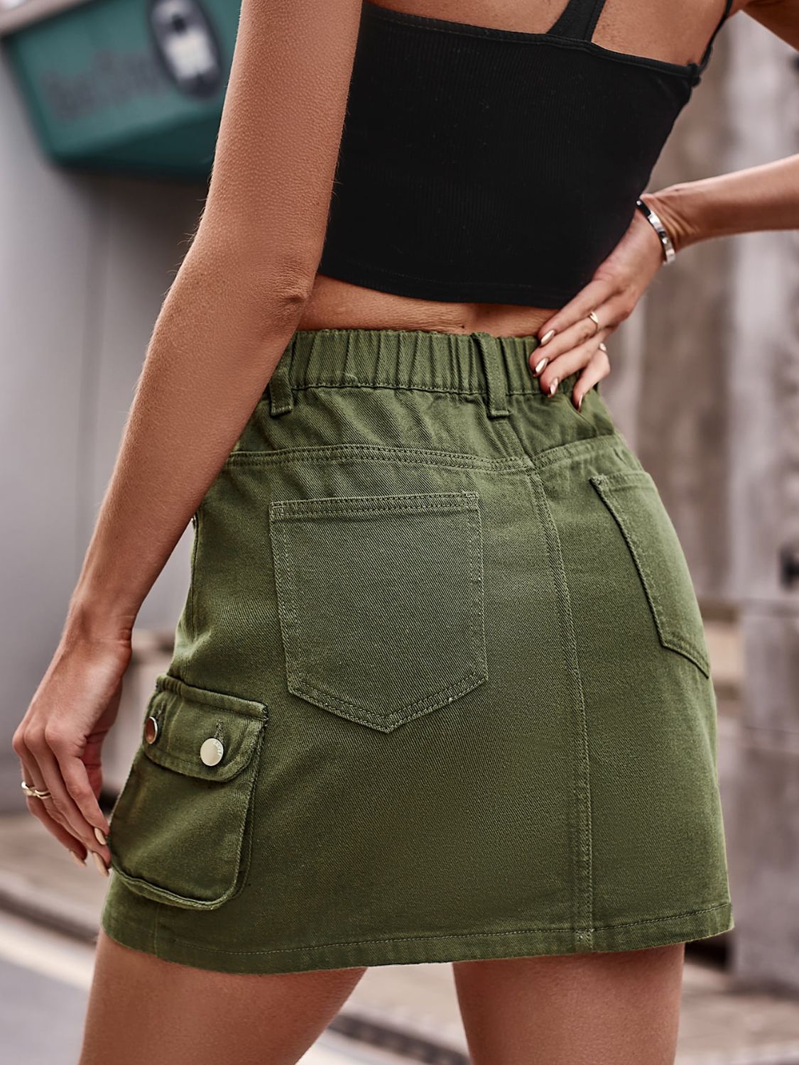 Denim Mini Skirt with Pockets - Bottoms - Skirts - 8 - 2024