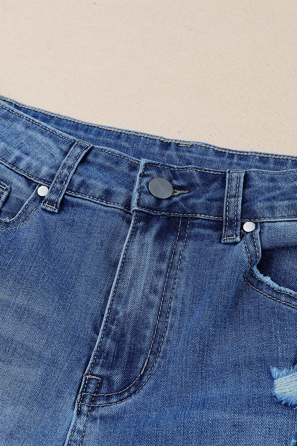 Distressed Frayed Hem Flare Jeans - Bottoms - Pants - 4 - 2024