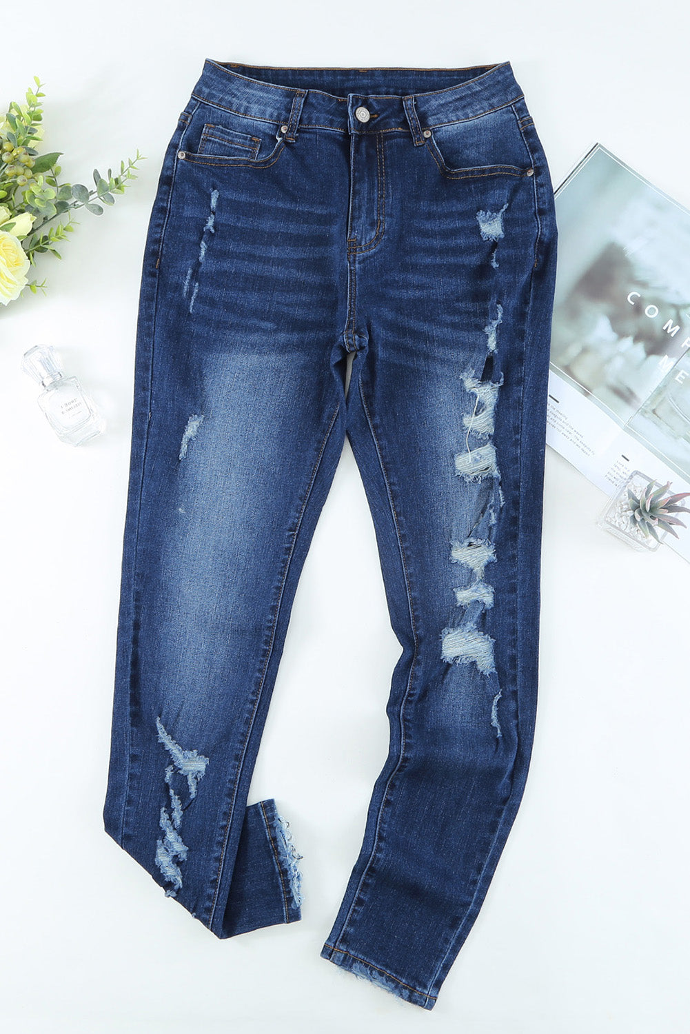 Distressed High Waist Skinny Jeans - Bottoms - Pants - 4 - 2024