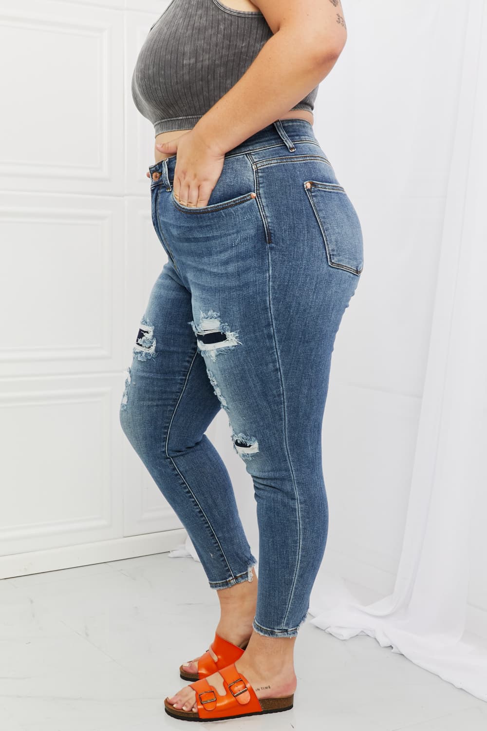 Distressed Patch Jeans - Bottoms - Pants - 3 - 2024