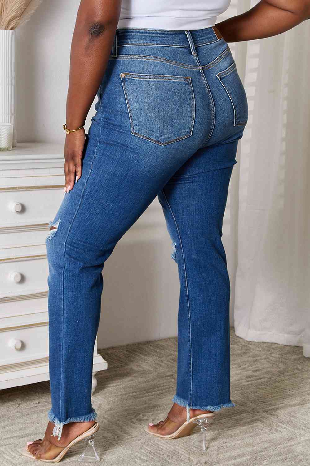 Distressed Raw Hem Jeans - Bottoms - Pants - 2 - 2024