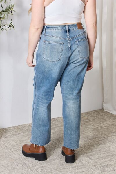 Distressed Raw Hem Straight Jeans - Bottoms - Pants - 9 - 2024