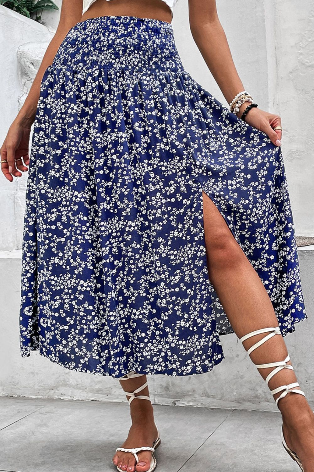 Ditsy Floral Slit High Waist Skirt - Floral / S - Bottoms - Skirts - 1 - 2024