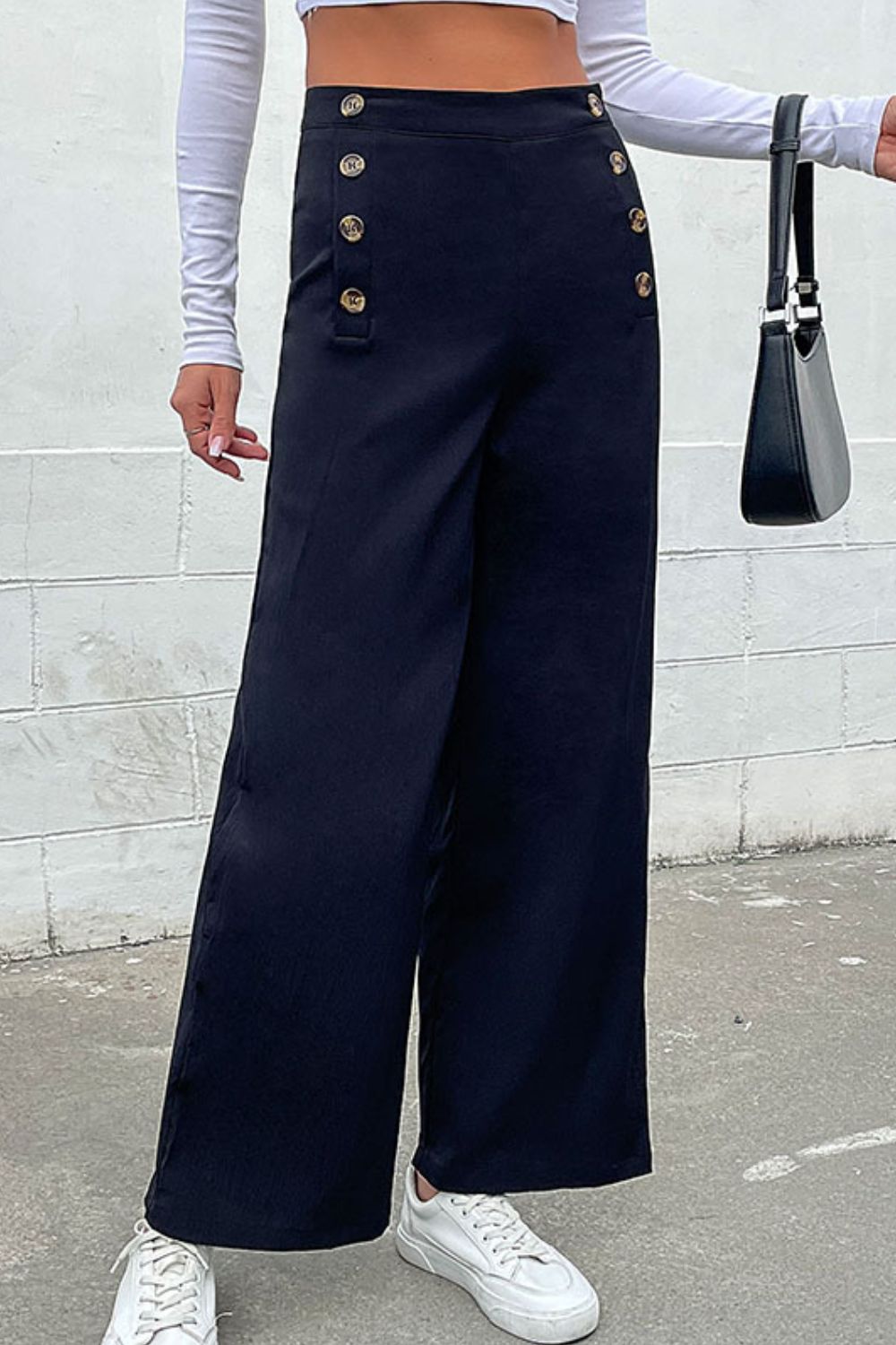 Double-Breasted Wide Leg Pants - Bottoms - Pants - 4 - 2024