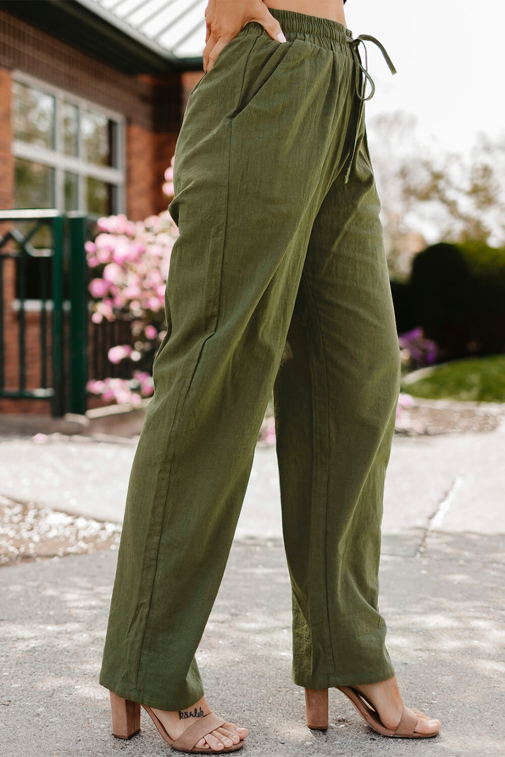Drawstring Elastic Waist Pants with Pockets - Bottoms - Pants - 23 - 2024