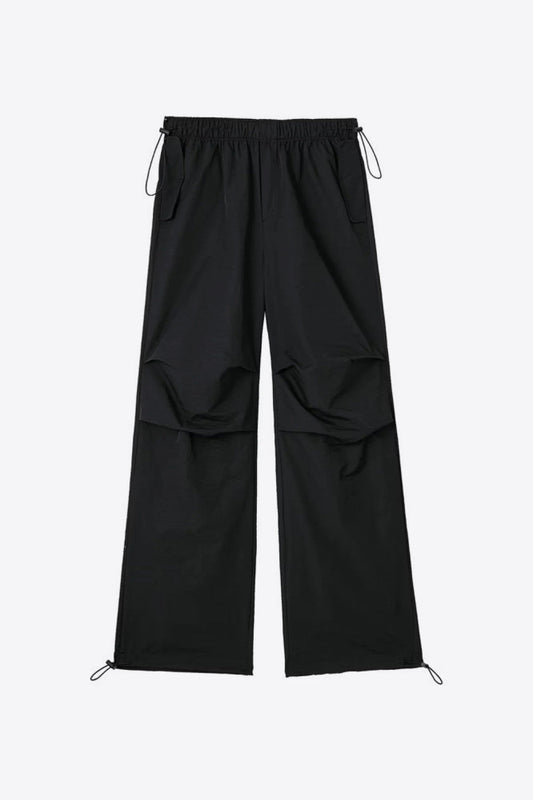 Drawstring Waist Pants with Pockets - Black / XS - Bottoms - Pants - 8 - 2024
