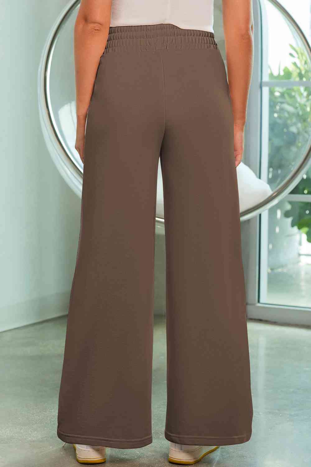 Drawstring Wide Leg Pants with Pockets - Bottoms - Pants - 35 - 2024