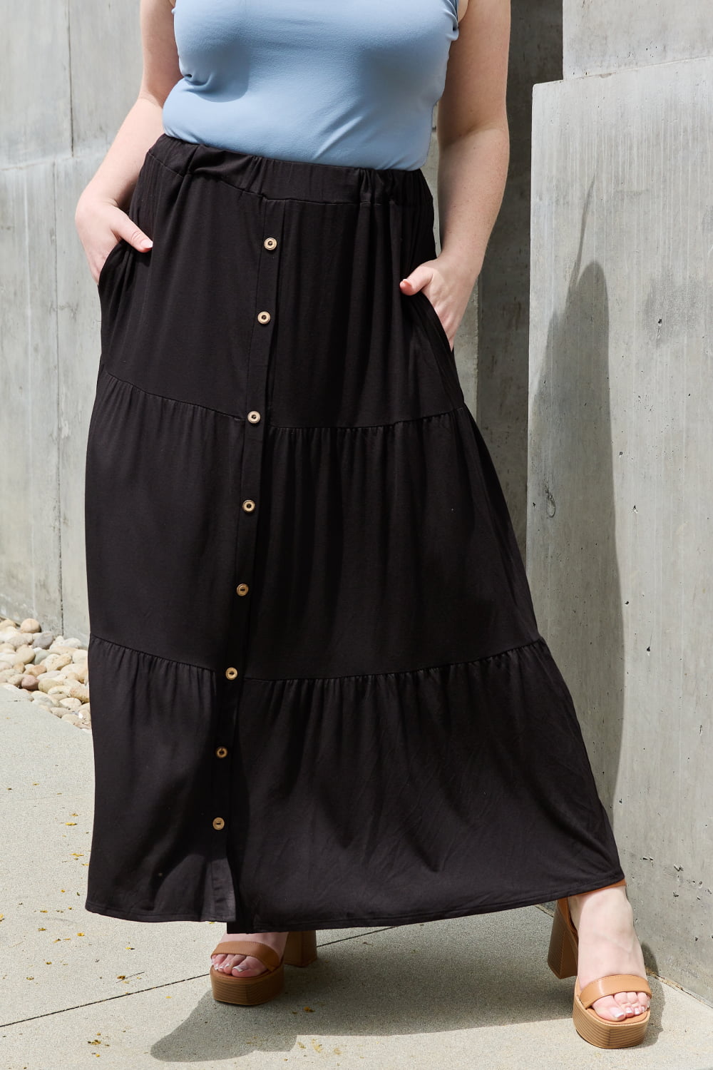 So Easy Full Size Solid Maxi Skirt - Black / S - Bottoms - Skirts - 1 - 2024