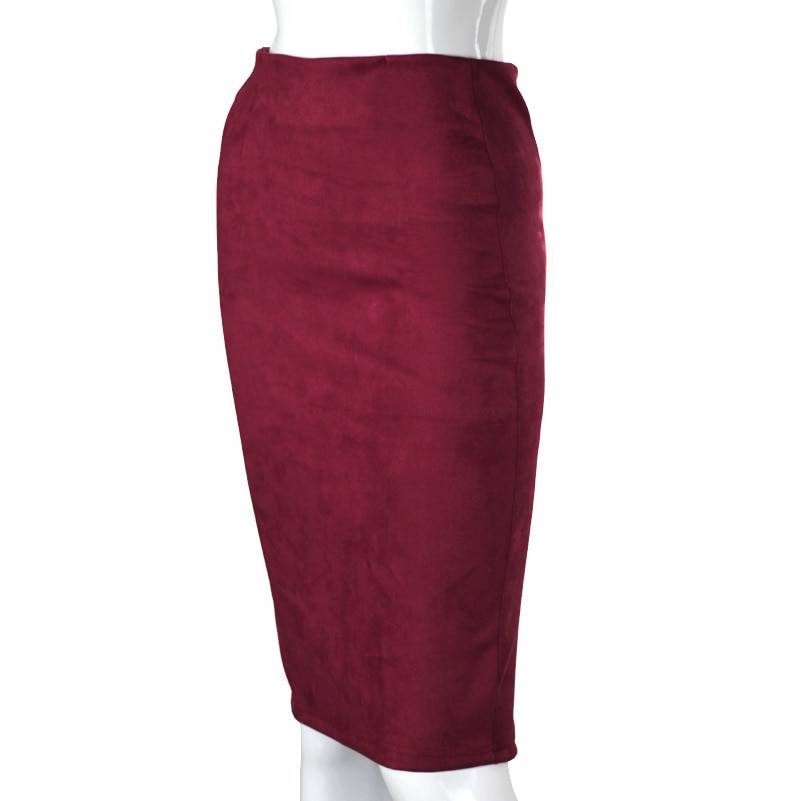 Eco-Suede Pencil Skirt - Red / S - Bottoms - Skirts - 11 - 2024