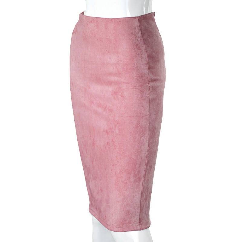 Eco-Suede Pencil Skirt - Pink / S - Bottoms - Skirts - 13 - 2024