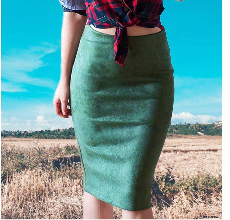 Eco-Suede Pencil Skirt - Bottoms - Skirts - 6 - 2024