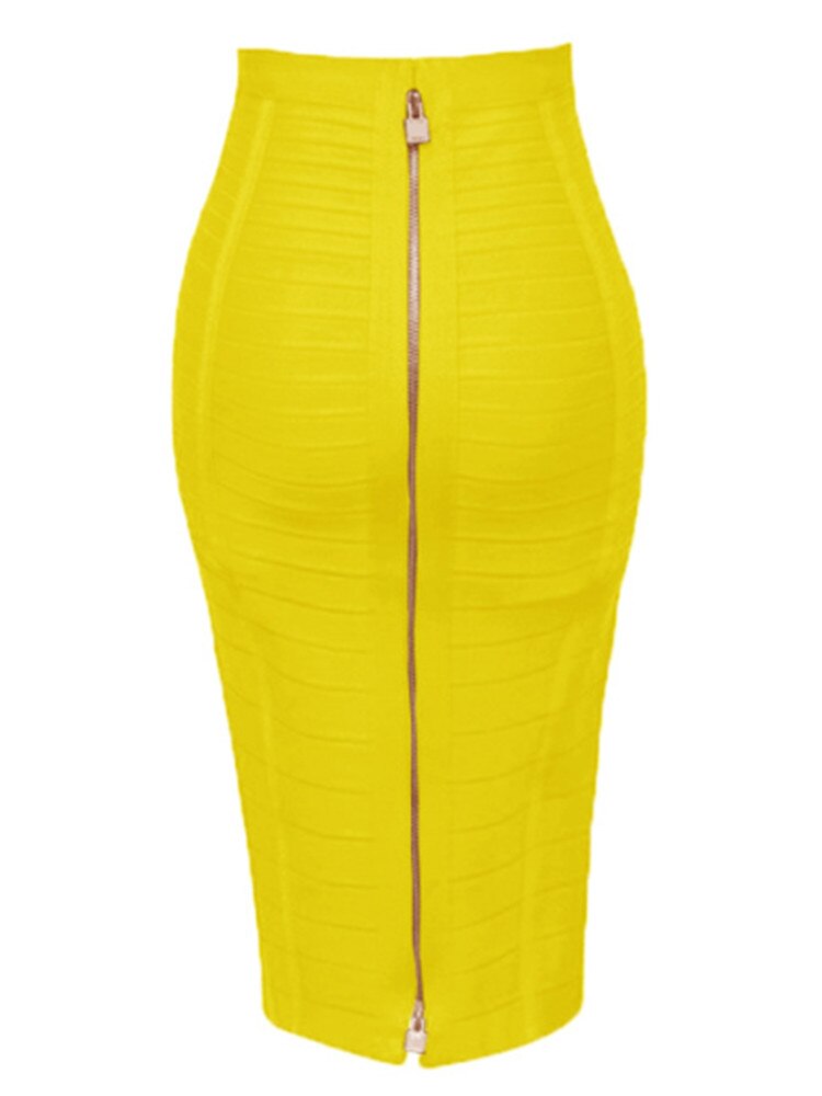 Elastic Bodycon Summer Pencil Skirt - Yellow / XXL - Bottoms - Skirts - 42 - 2024
