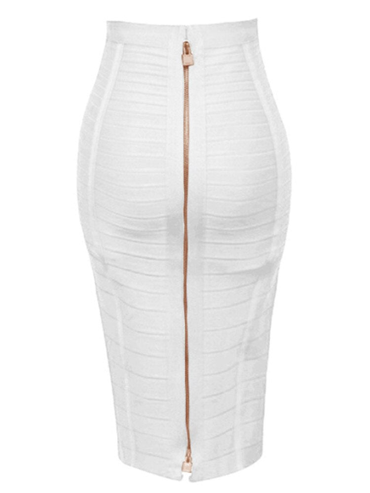 Elastic Bodycon Summer Pencil Skirt - White / XXL - Bottoms - Skirts - 39 - 2024