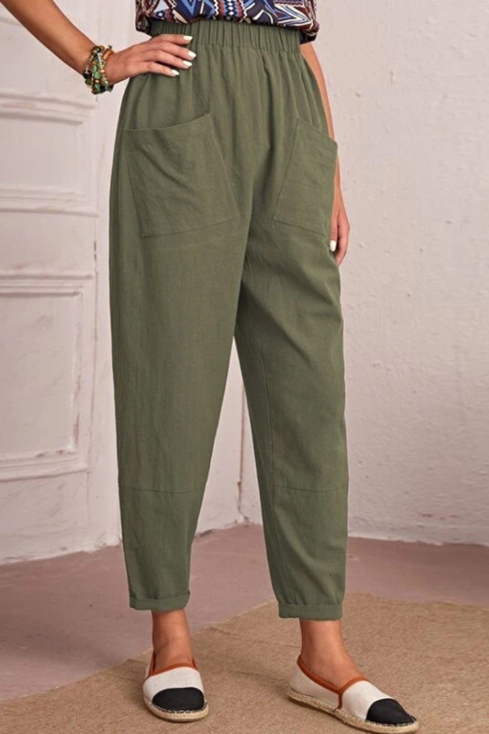 Elastic Waist Pocket Tapered Pants - Bottoms - Pants - 3 - 2024