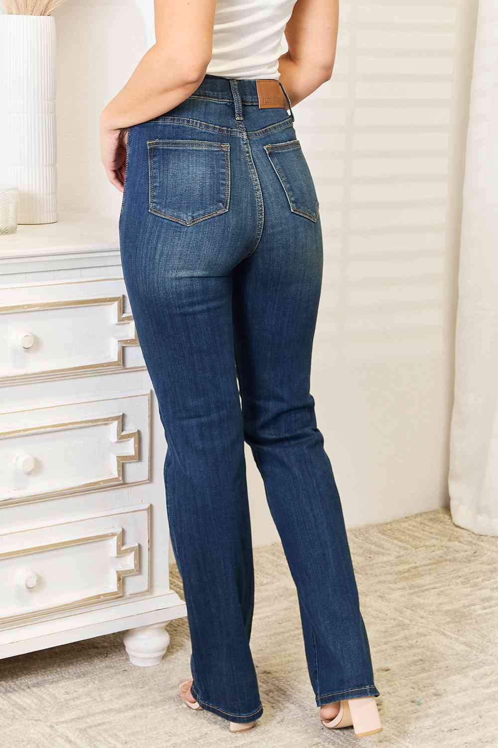 Elastic Waistband Slim Bootcut Jeans - Bottoms - Pants - 7 - 2024