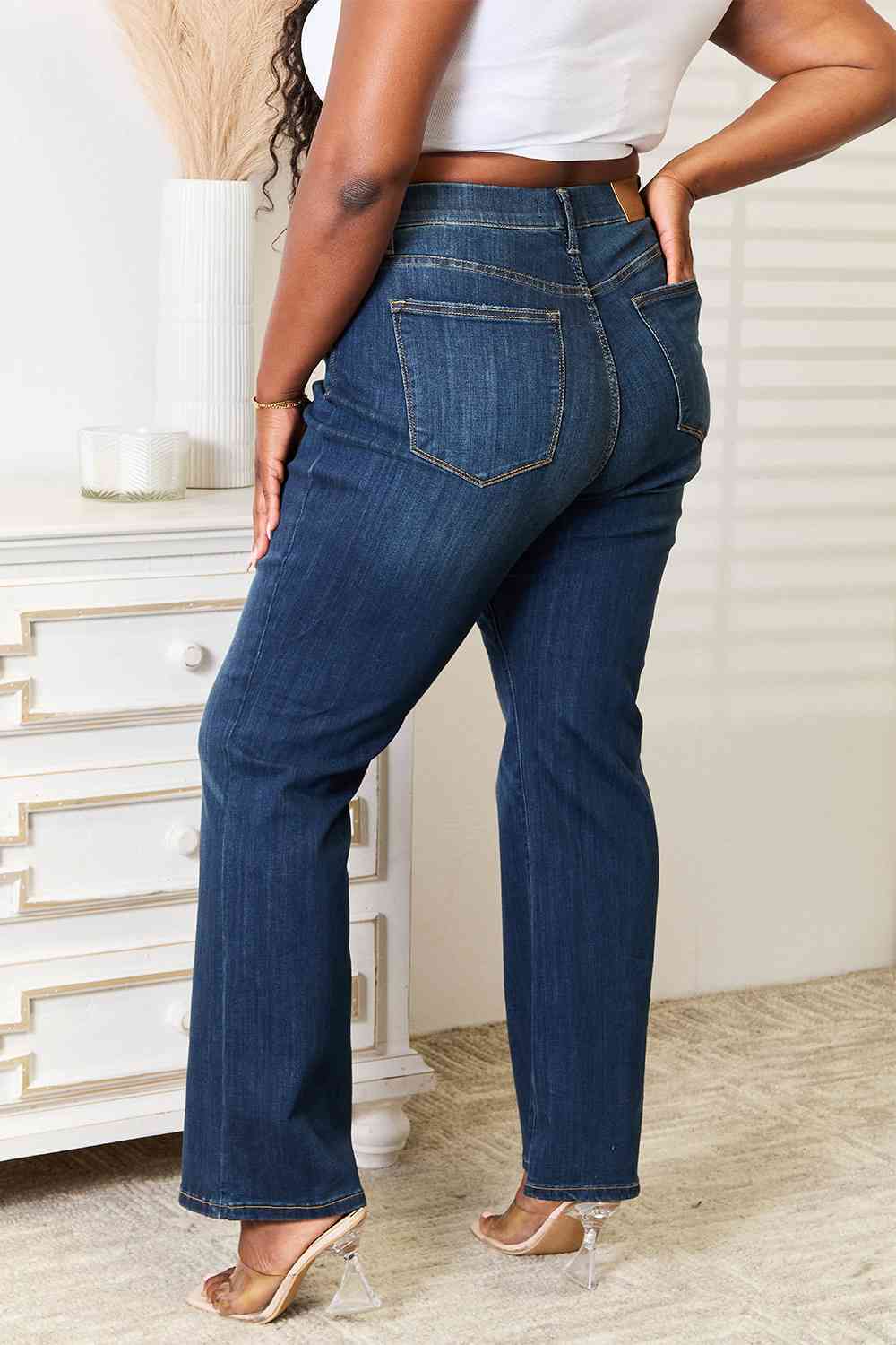 Elastic Waistband Slim Bootcut Jeans - Bottoms - Pants - 2 - 2024