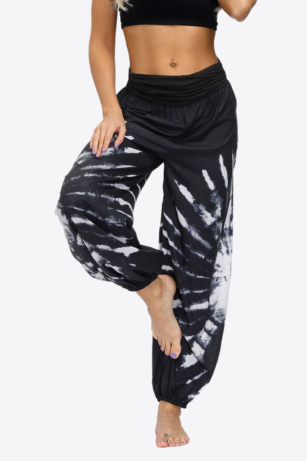 Exotic Style Printed Ruched Pants - Black / S - Bottoms - Pants - 1 - 2024
