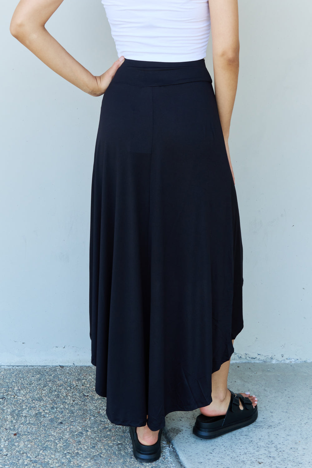 First Choice High Waisted Flare Maxi Skirt in Black - Bottoms - Skirts - 2 - 2024