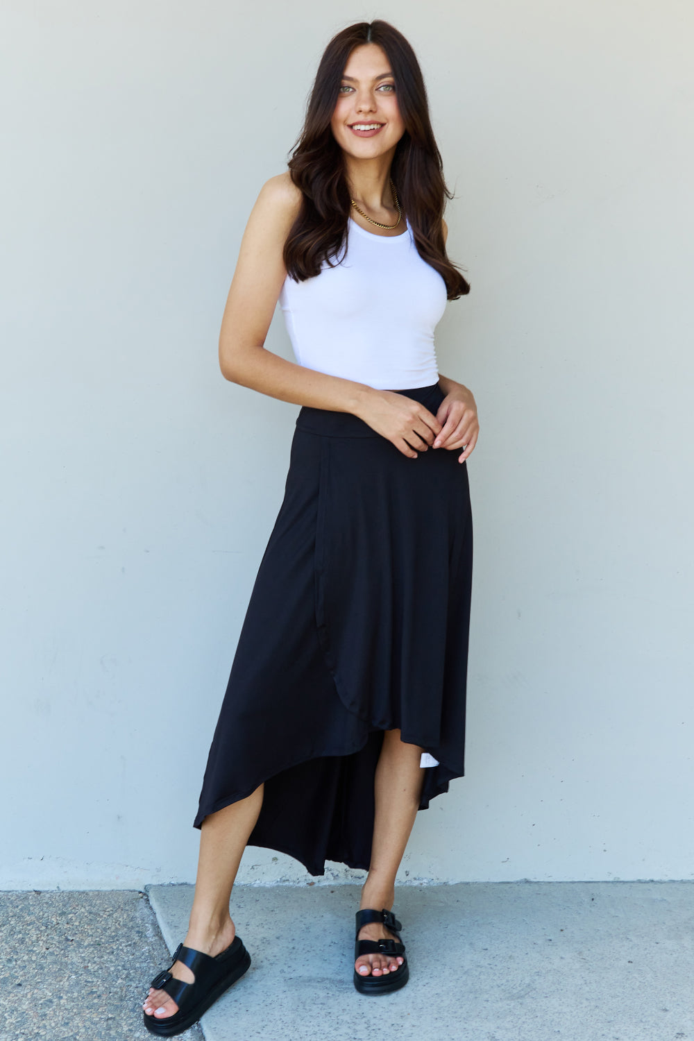 First Choice High Waisted Flare Maxi Skirt in Black - Bottoms - Skirts - 4 - 2024