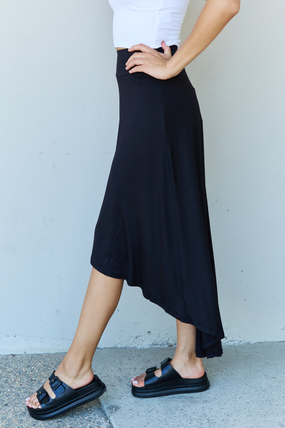 First Choice High Waisted Flare Maxi Skirt in Black - Bottoms - Skirts - 3 - 2024