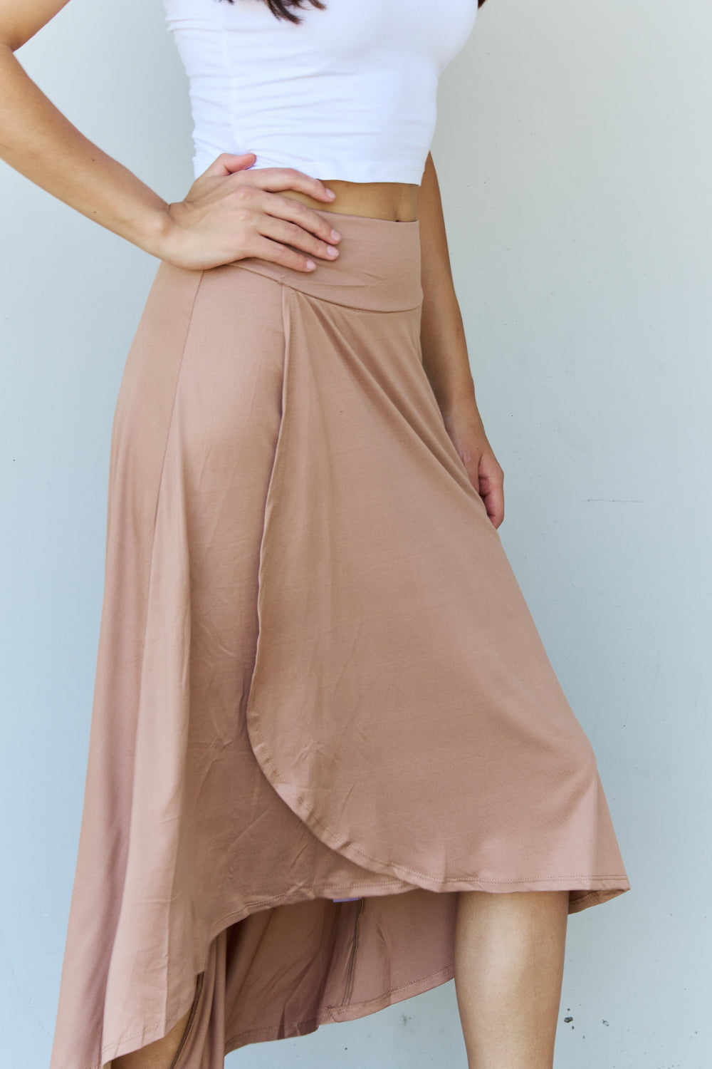 First Choice High Waisted Flare Maxi Skirt in Camel - Bottoms - Skirts - 5 - 2024