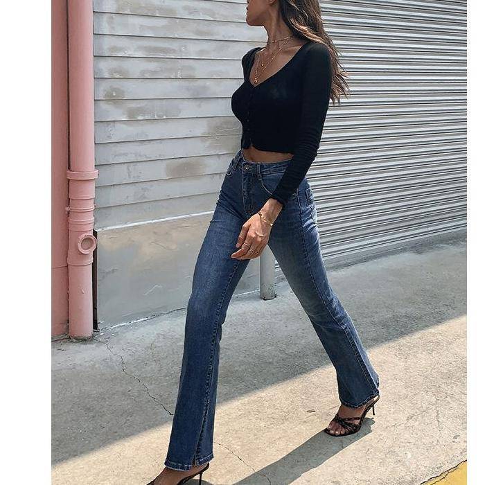 Flared High Waist Skinny Jeans - Bottoms - Clothing - 4 - 2024