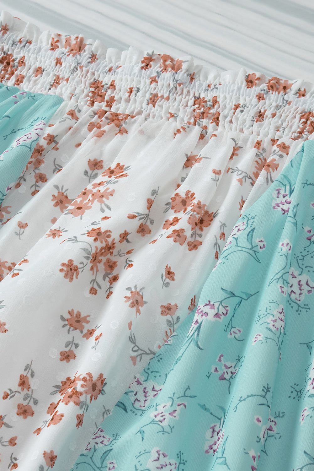 Floral Color Block Smocked Waist Maxi Skirt - Bottoms - Skirts - 7 - 2024
