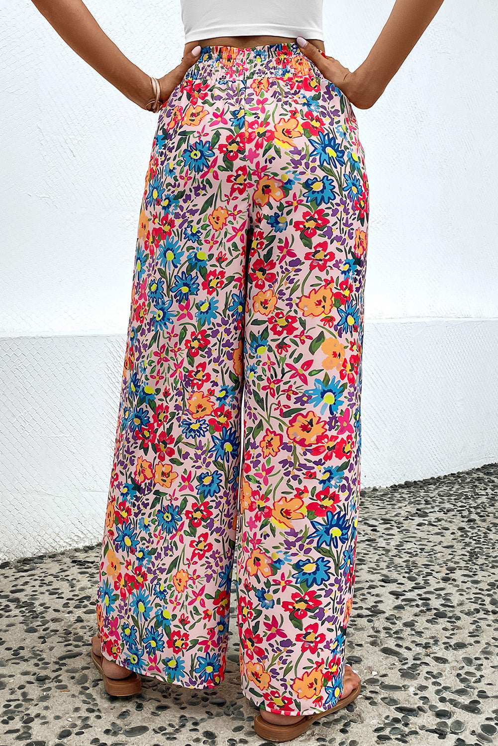 Floral Print Wide Leg Long Pants - Bottoms - Pants - 2 - 2024