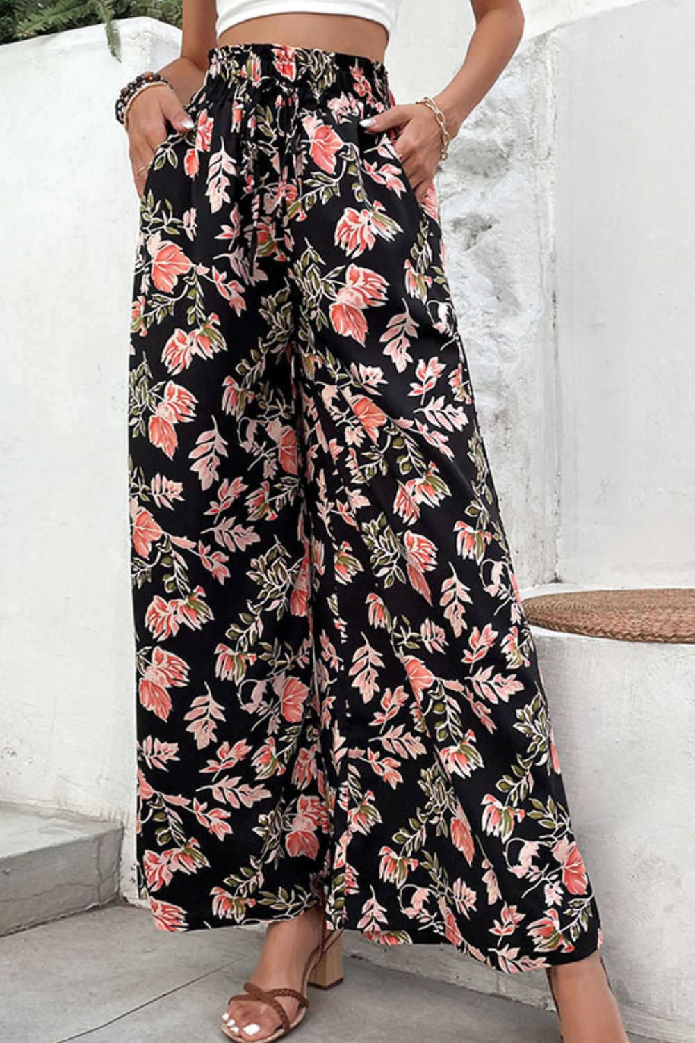 Floral Pull-On Wide Leg Pants - Bottoms - Pants - 3 - 2024