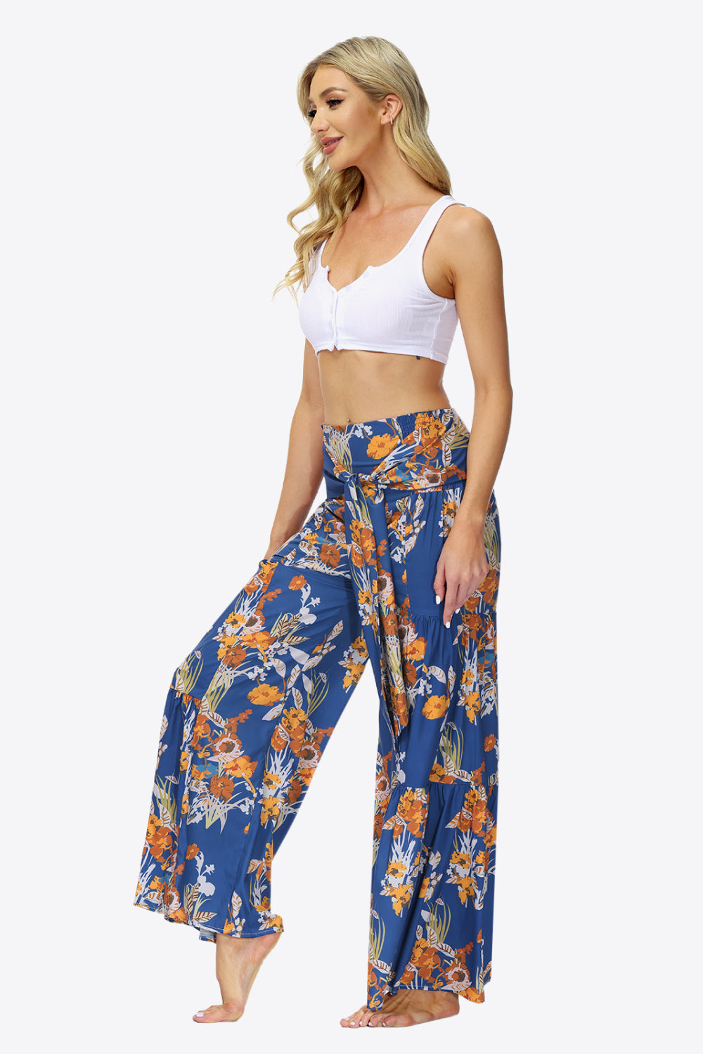 Floral Tie-Waist Tiered Culottes - Bottoms - Pants - 21 - 2024