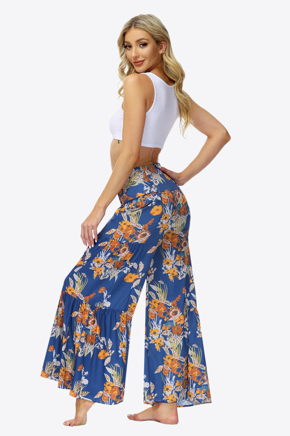 Floral Tie-Waist Tiered Culottes - Bottoms - Pants - 22 - 2024
