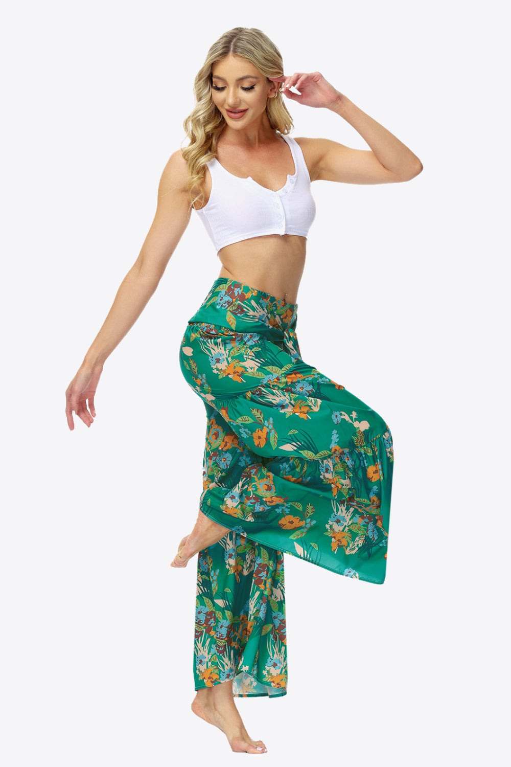 Floral Tie-Waist Tiered Culottes - Bottoms - Pants - 25 - 2024