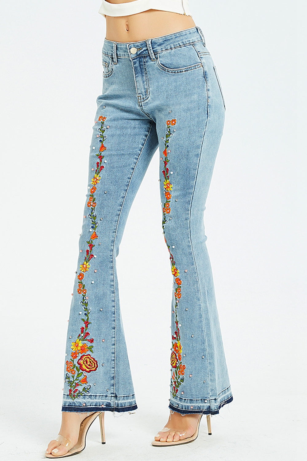 Flower Power Wide Leg Jeans - Bottoms - Pants - 3 - 2024