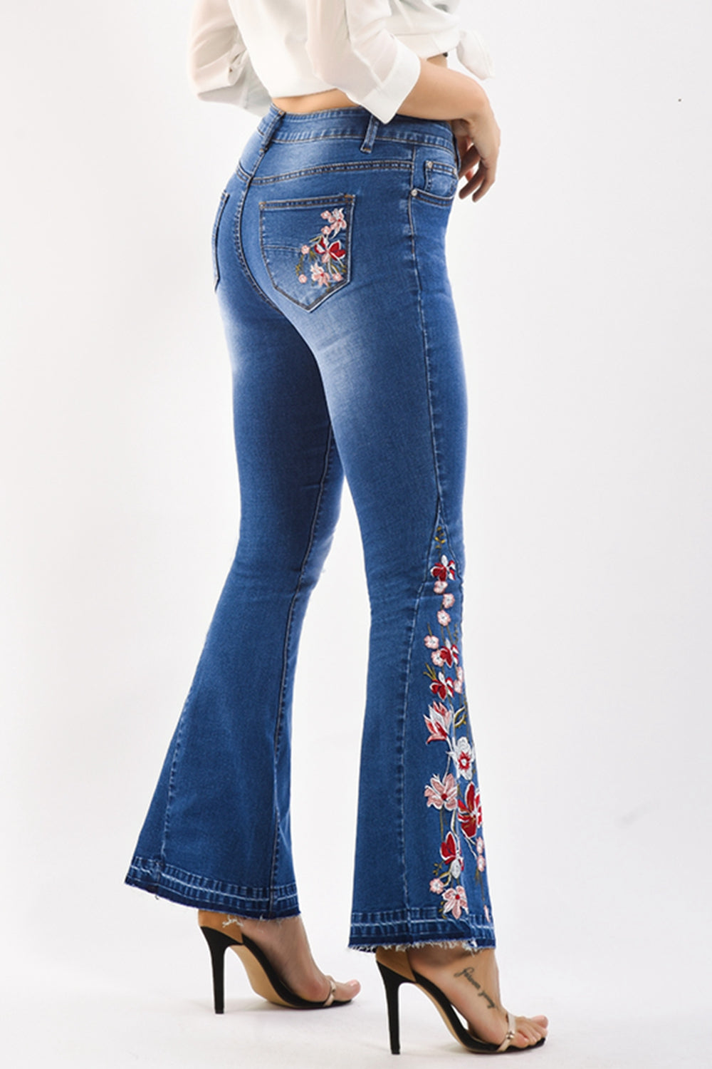 Flower Wide Leg Jeans - Bottoms - Pants - 2 - 2024