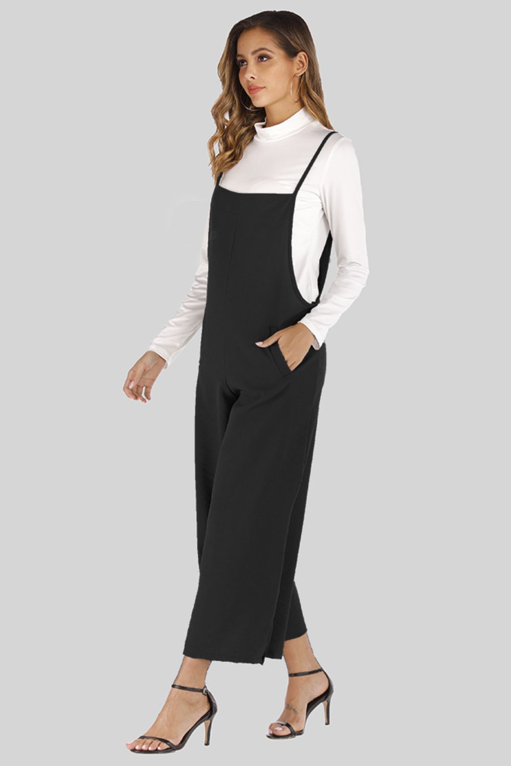 Full Size Cropped Wide Leg Overalls with Pockets - Bottoms - Overalls - 5 - 2024