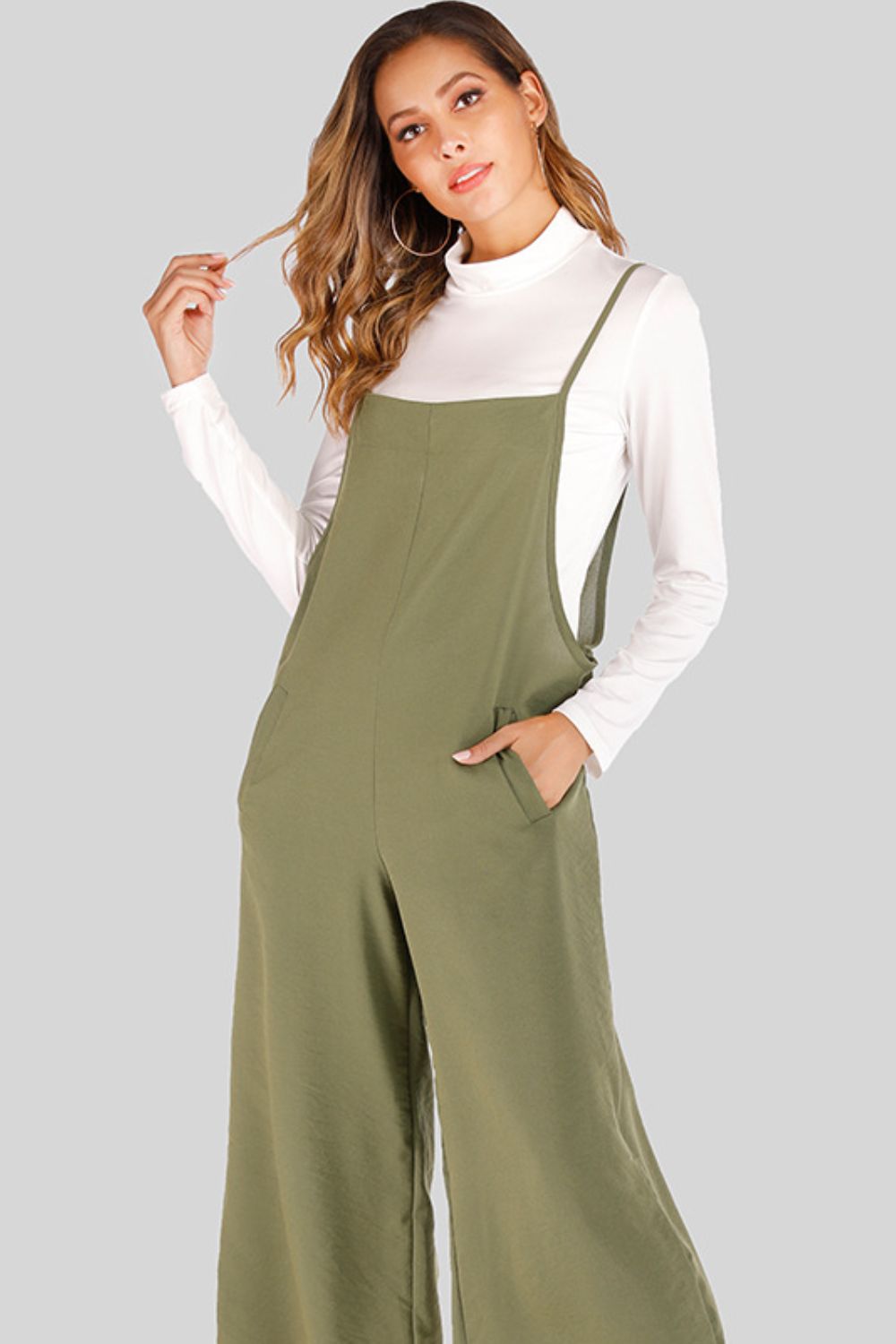 Full Size Cropped Wide Leg Overalls with Pockets - Bottoms - Overalls - 8 - 2024