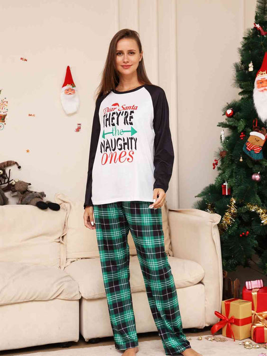 Full Size Graphic Top and Plaid Pants Set - Kawaii Stop - Christmas, Comfortable Fit, Daily Wear, Easy Care, Effortless Chic, Everyday Fashion, Graphic Set, Plaid Pants, Seasonal Wardrobe, Ship From Overseas, Slightly Stretchy, Trendy Ensemble, Women's Outfit, Z.Y@