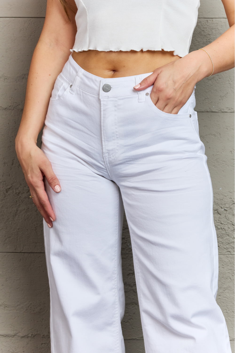 Full Size High Waist Wide Leg Jeans in White - Bottoms - Pants - 5 - 2024