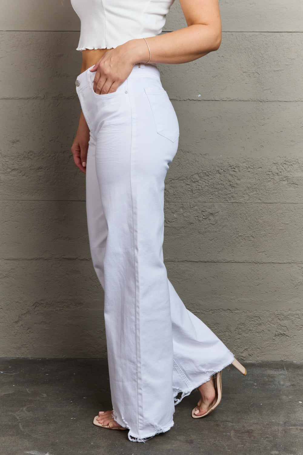 Full Size High Waist Wide Leg Jeans in White - Bottoms - Pants - 3 - 2024