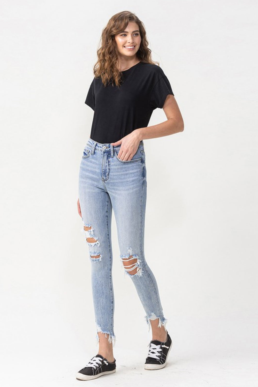 Full Size Lauren Distressed High Rise Skinny Jeans - Bottoms - Pants - 4 - 2024