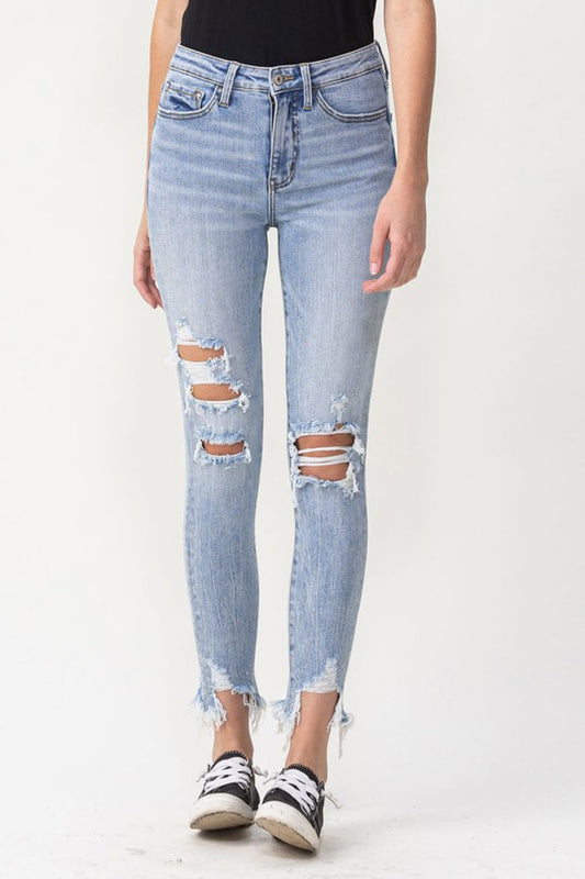 Full Size Lauren Distressed High Rise Skinny Jeans - Light / 24 - Bottoms - Pants - 1 - 2024