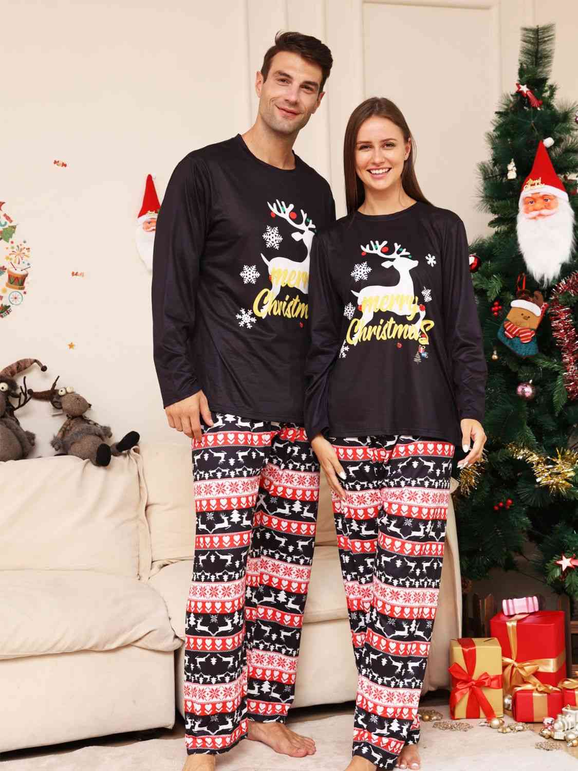 Full Size MERRY CHRISTMAS Graphic Top and Pants Set - Bottoms - Outfit Sets - 3 - 2024