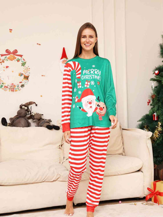 Full Size MERRY CHRISTMAS Top and Pants Set - Mid Green / S - Bottoms - Outfit Sets - 1 - 2024