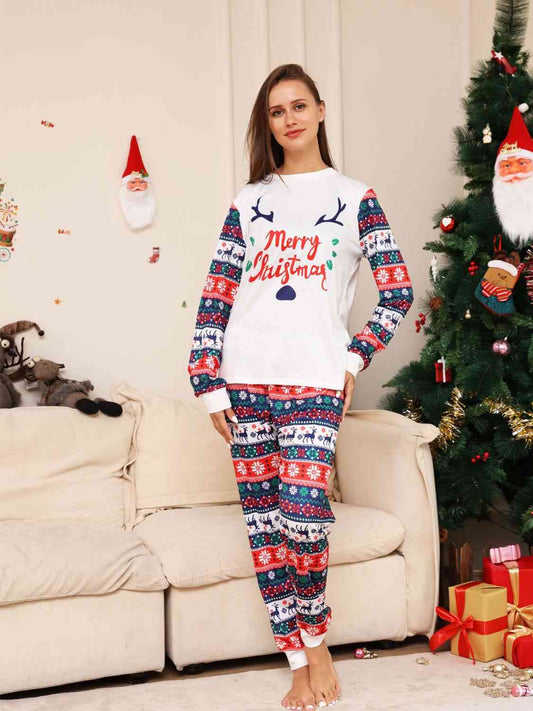 Full Size MERRY CHRISTMAS Top and Pants Set - White / S - Bottoms - Outfit Sets - 1 - 2024
