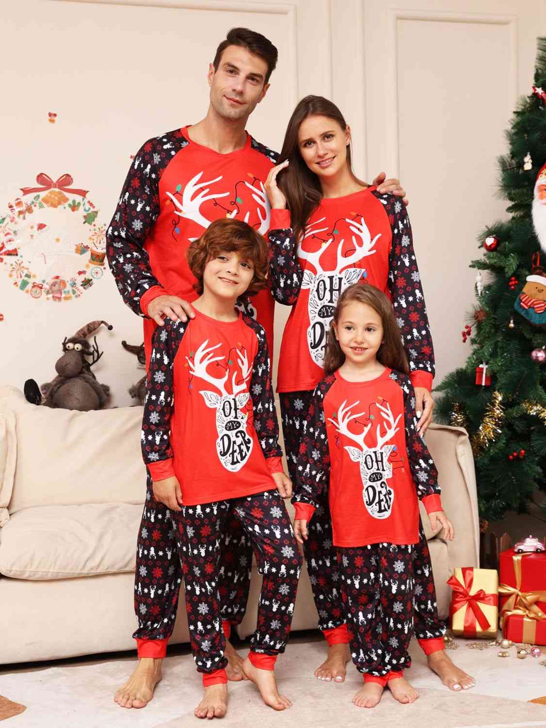 Full Size Reindeer Graphic Top and Pants Set - Bottoms - Outfit Sets - 4 - 2024
