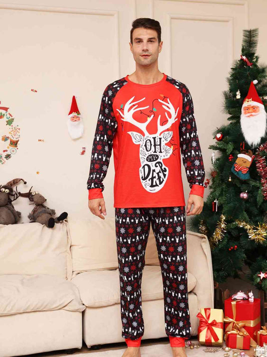 Full Size Reindeer Graphic Top and Pants Set - Red / S - Bottoms - Outfit Sets - 1 - 2024