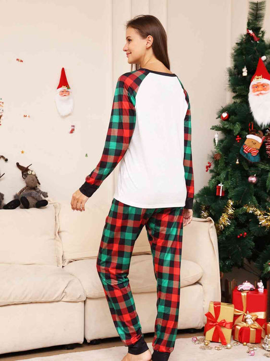 Full Size Reindeer Graphic Top and Plaid Pants Set - Bottoms - Outfit Sets - 2 - 2024