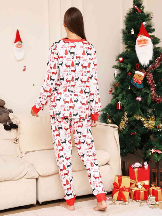 Full Size Reindeer Print Top and Pants Set - Bottoms - Loungewear - 2 - 2024