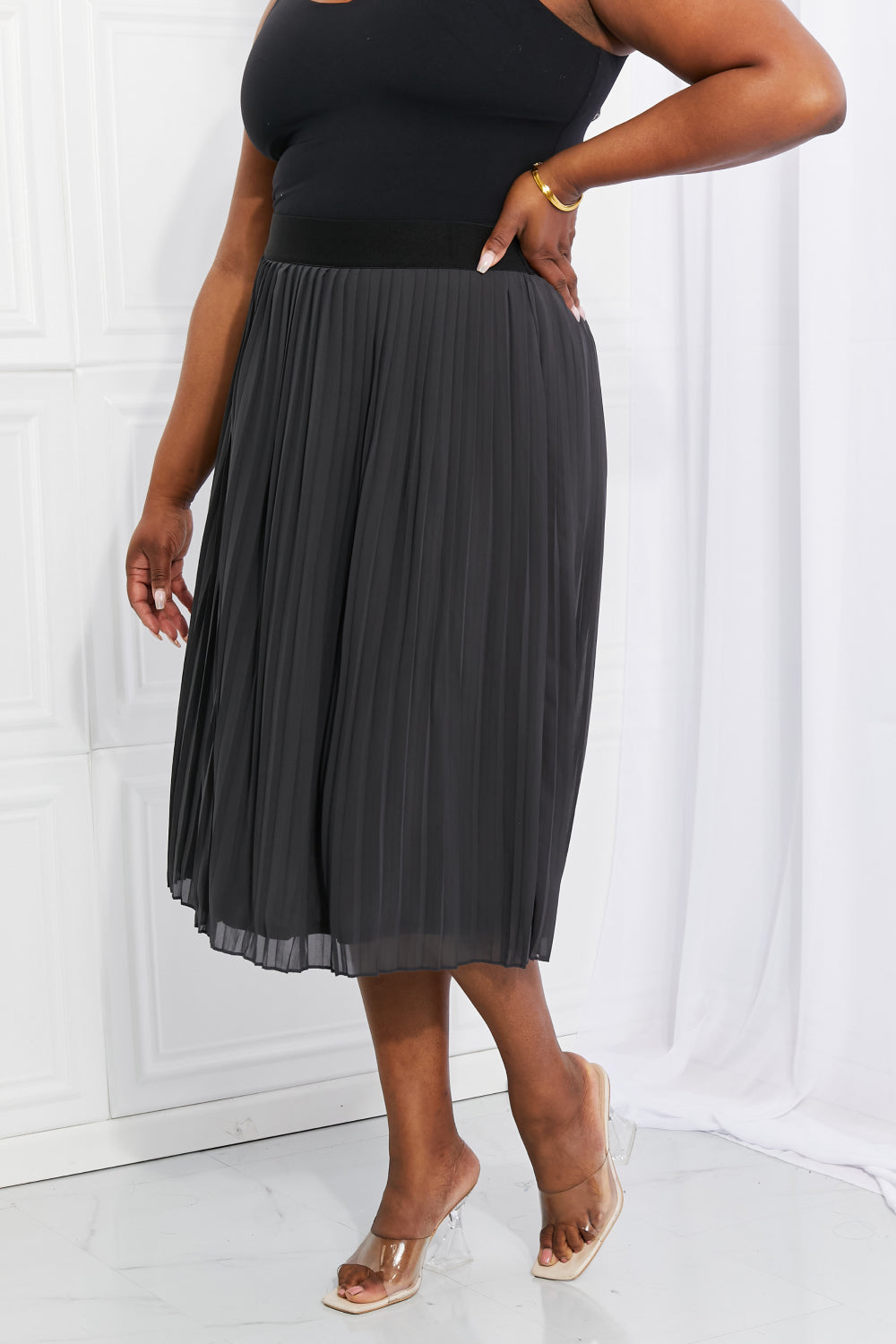 Full Size Romantic At Heart Pleated Chiffon Midi Skirt - Bottoms - Skirts - 9 - 2024