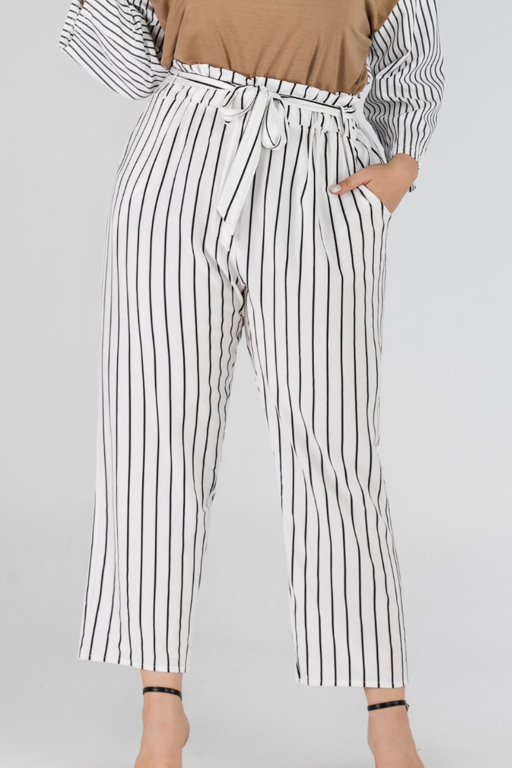 Full Size Striped Waist Cropped Pants - Bottoms - Pants - 2 - 2024